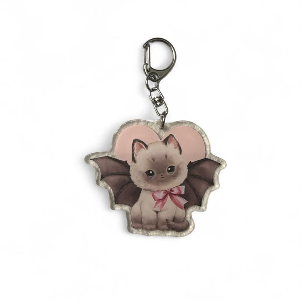 Bat Cat Keychain Charm - Picture 2 of 3